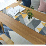 chemin-de-table-scandinave-jaune-et-gris-anniversaire-nordique