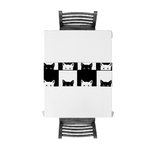 chemin-de-table-chats-noir-et-blanc