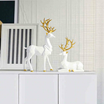 decoration-de-table-renne-blanc-statue