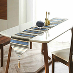 chemin-de-table-raye-gris-bleu-motifs