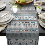chemin-de-table-egypte-anniversaire-voyage-bleu