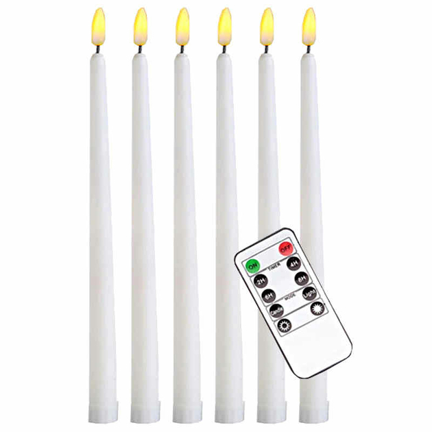 Lot de 3 bougies Violettes Flamme Vacillante blanc chaud avec Télécommande  