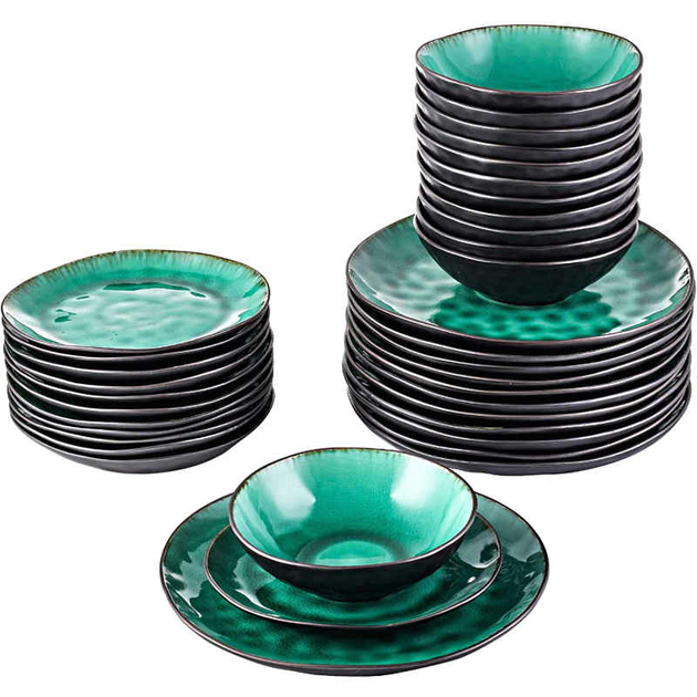 MÄSER Set De Plateaux De Service, En Grès, Vert Glacé, 39 X