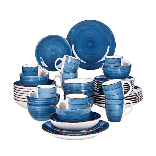 Assiette creuse Blue Wave en porcelaine blanche et bleue Ø28 cm Bonna en  blanc