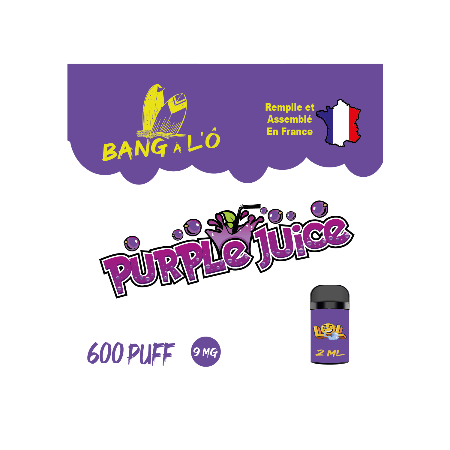 Cartouche Purple Juice 9 mg - 2 ml - Easy Fast