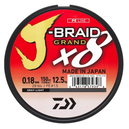 Tresse 8 brins DAIWA J-BRAID GRAND X8 coloris Chartreuse