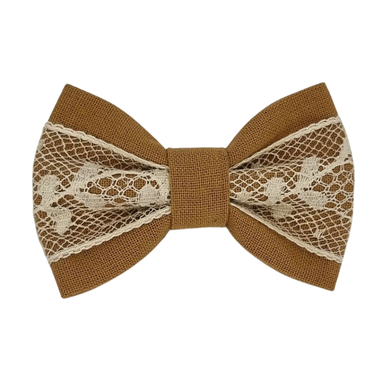 Barrette anti glisse couleur Camel à dentelle