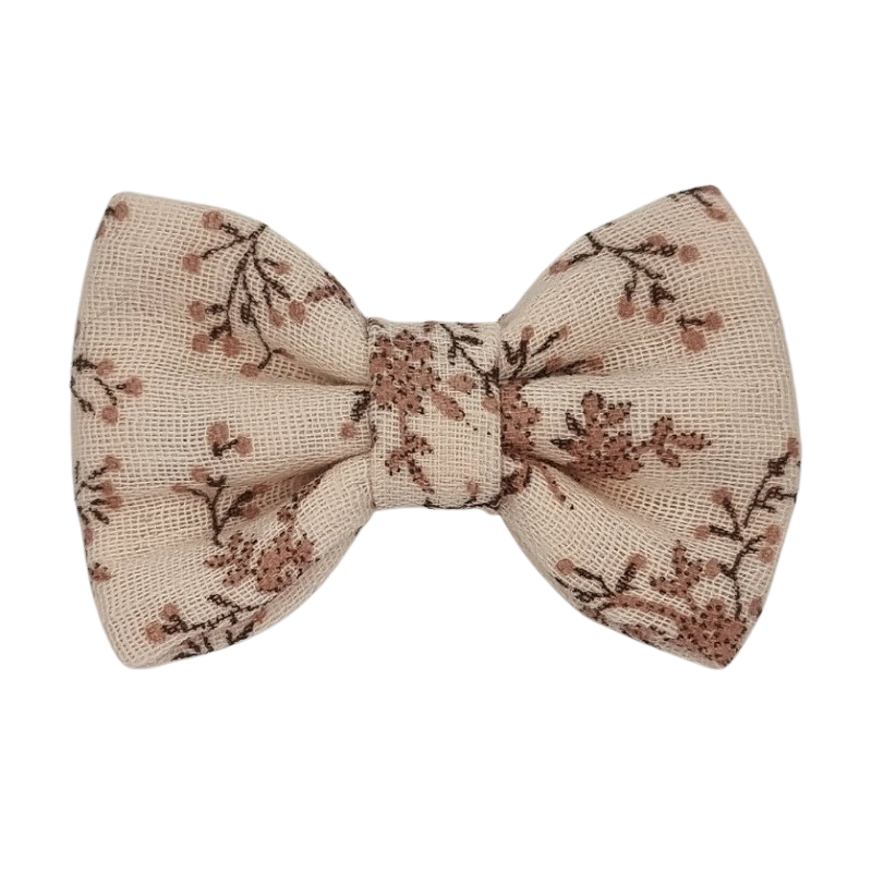 Barrette anti glisse double gaze couleur rose à fleur