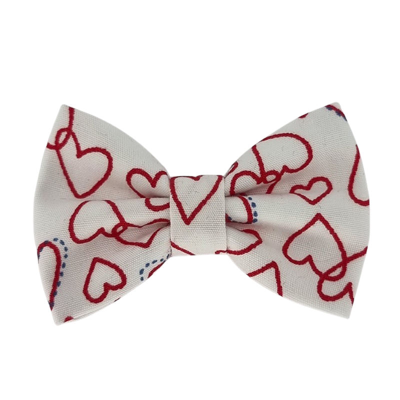 Barrette anti glisse blanc motif gros coeur rouge