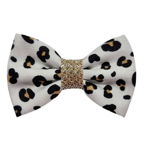 Barrette anti glisse blanc motif savane gold