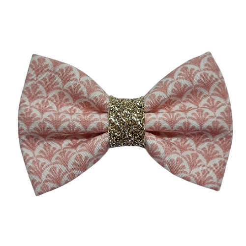 Barrette anti glisse origami couleur rose et blanc gold