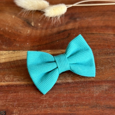 Barrette anti glisse pique de coton couleur bleu turquoise