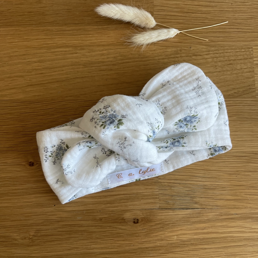 Bandeau Cheveux Rigide Modulable Noir à Pois Blancs