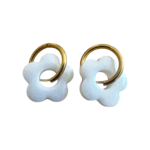 boucles doreilles créole blanc nacré