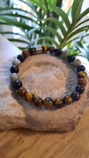 Bracelet pour homme en pierres naturelles perles 8 mm