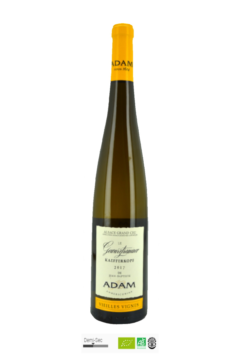 ALSACE GRAND CRU LE GEWURZTRAMINER KAEFFERKOPF  VIEILLES VIGNES  2017-VIN ADAM-LALSACE-en-Bouteille