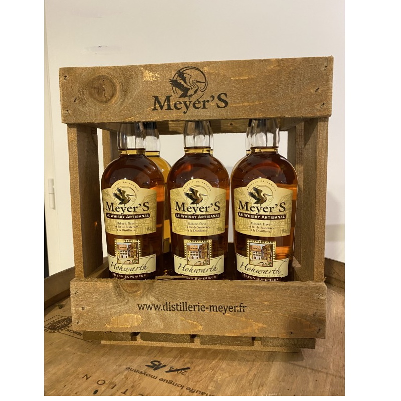 Coffret  Cagette de rangement Whisky Meyer'S  lalsace-en-bouteille