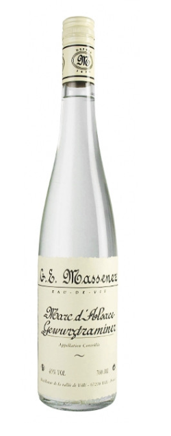 Eau-de-Vie de Marc de Gewurztraminer VRP Massenez , Distillerie Massenez ,lalsace en bouteille