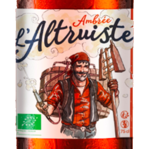 Bière Ambrée Brasserie l'Altruiste BIO,lalsace en bouteille e