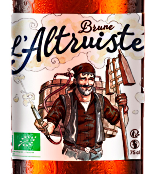 Bière Brune Brasserie l'Altruiste BIO,lalsace en bouteille e