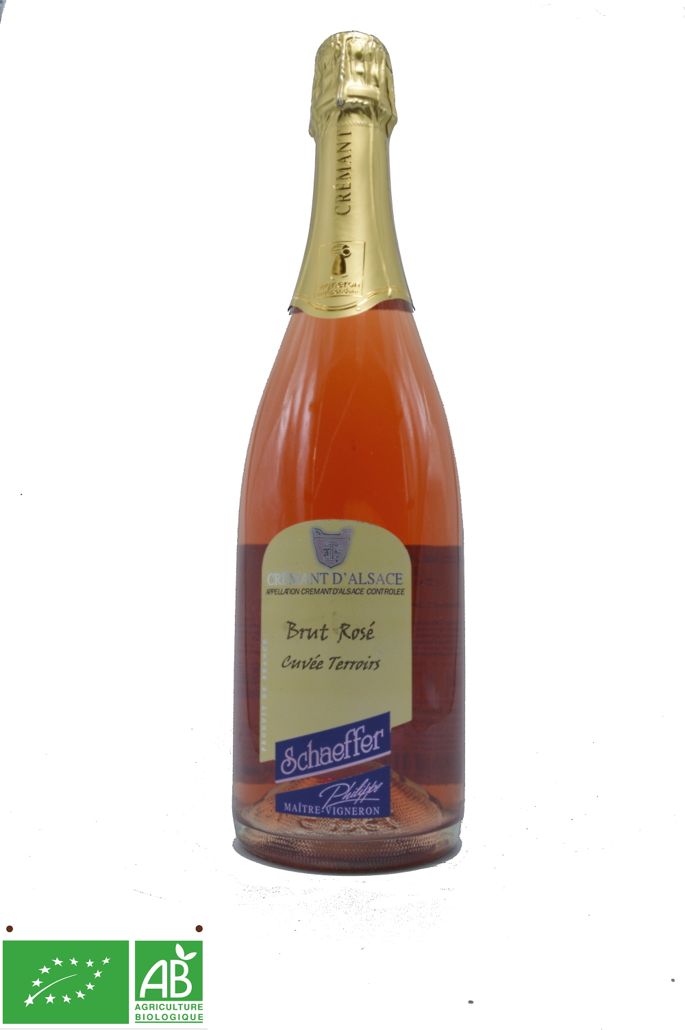 crémant rosé bio schaeffer philippe l alsace en bouteille