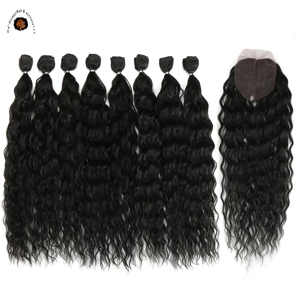  Tissage  closure cheveux  synth tiques 9 pcs paquet 20 