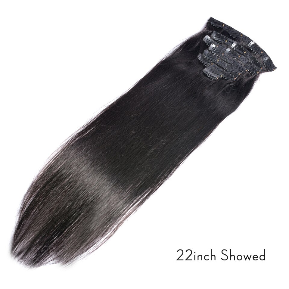 Extensions-de-cheveux-naturels-Remy-lisses-avec-clips-brun-Blonde-120g-8-pi-ces-ensemble-t