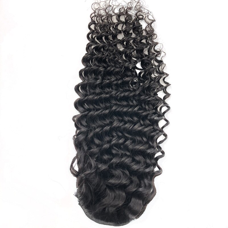 Halo-Lady-Extensions-de-cheveux-br-siliens-naturels-non-remy-queue-de-cheval-Deep-Wave-cordon
