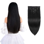 Extensions-de-cheveux-naturels-Remy-lisses-avec-clips-brun-Blonde-120g-8-pi-ces-ensemble-t