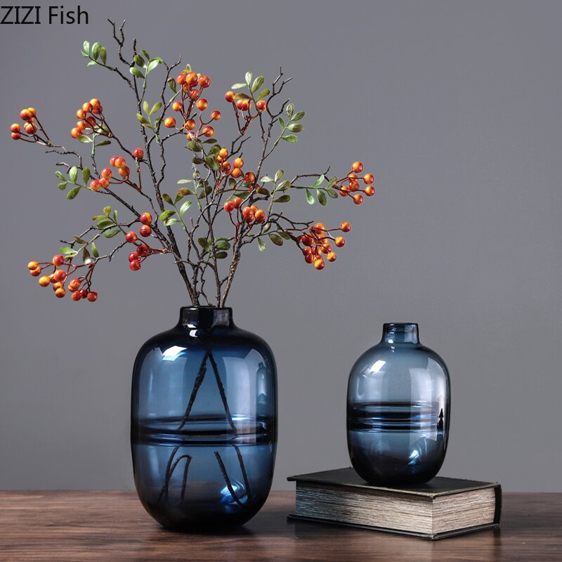 Moderne-minimaliste-verre-Vase-maison-salon-nordique-Restaurant-fleur-Arrangement-bleu-Transparent-fleur-d-coration-ornements
