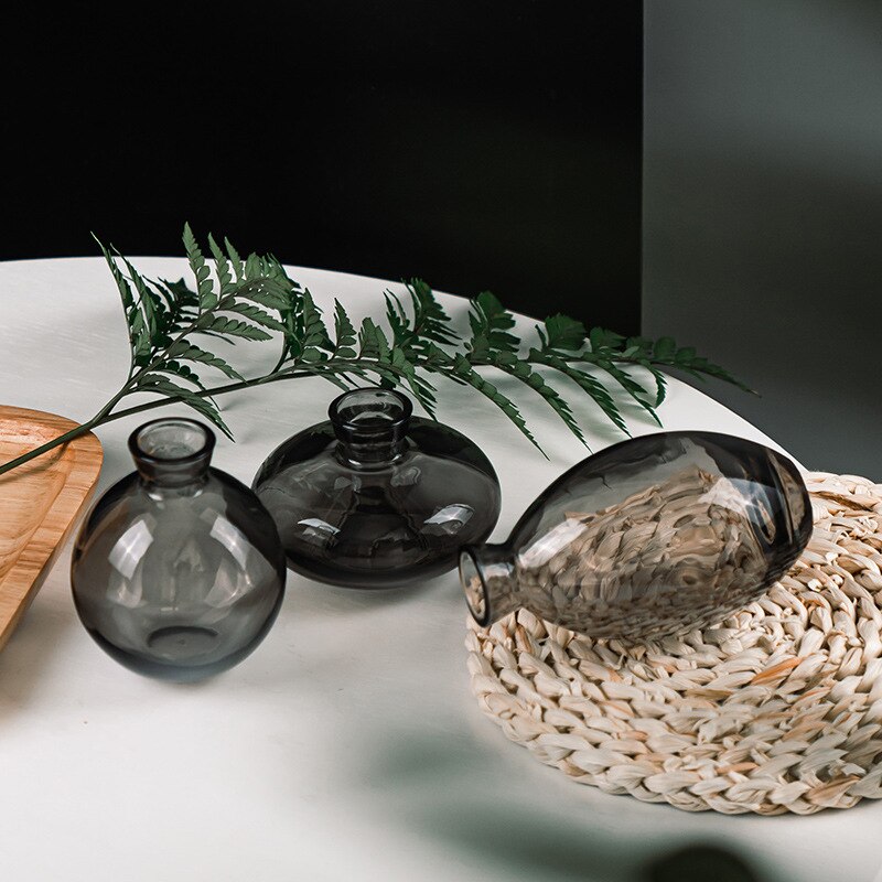 3-pi-ces-classique-cr-atif-Vase-Top-qualit-herbe-noir-Transparent-maison-d-co-r