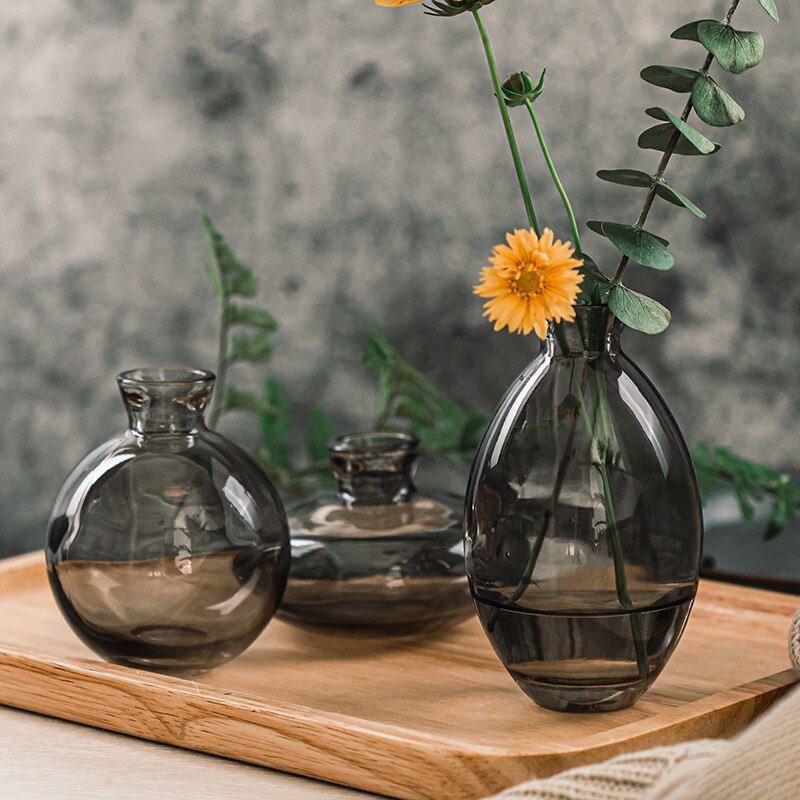 3-pi-ces-classique-cr-atif-Vase-Top-qualit-herbe-noir-Transparent-maison-d-co-r