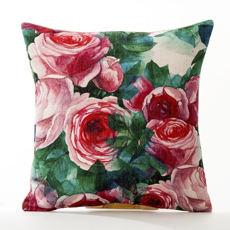 Coussin-d-coratif-Floral-Vintage-color-d-coration-de-pays-rouge-vert-bleu-oreiller-d-coratif