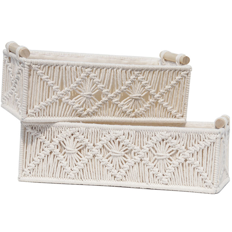 Panier de rangement en macramé