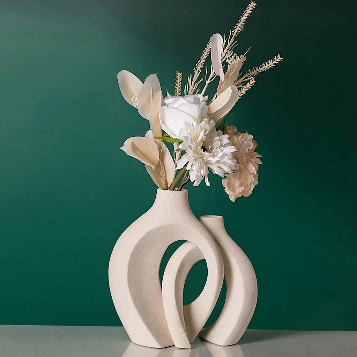 Lot-de-2-vases-en-c-ramique-blanche-pour-la-d-coration-int-rieure-moderne-vases