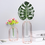 Style-nordique-verre-fer-Simple-Art-Vase-forme-g-om-trique-Vase-luxe-1-ensemble-d