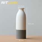 Vase-en-c-ramique-de-Style-japonais-Double-couleur-blanc-et-gris-Design-Simple-Vase-d