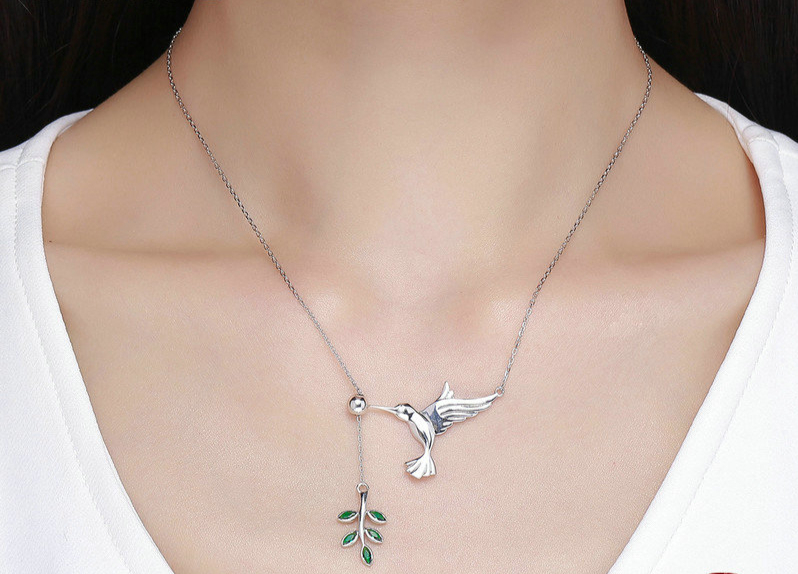 Collier colibri argent 925