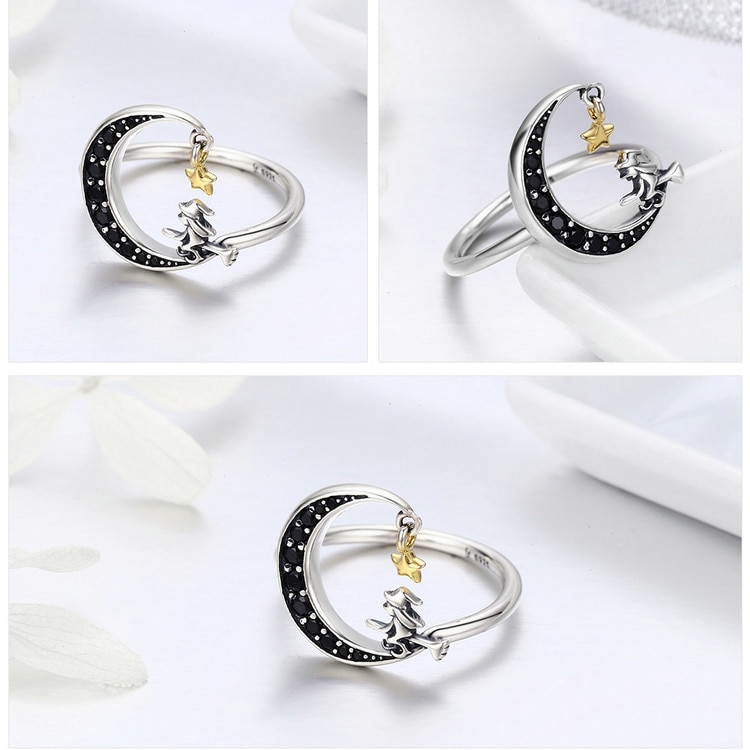 bague lune en argent