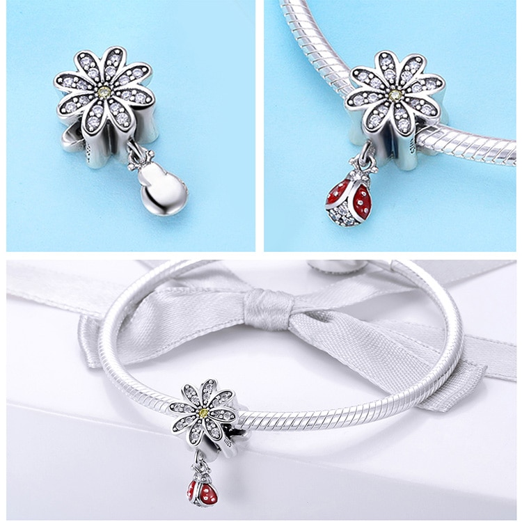 charm coccinelle pendentif argent