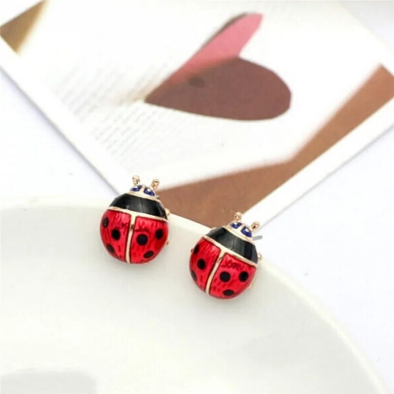 Boucles d'oreilles ladybug coccinelle, Au Bonheur des Coccinelles