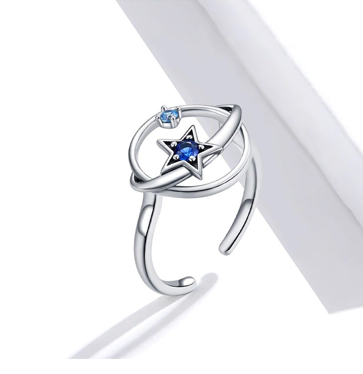 bague planete etoile ajustable