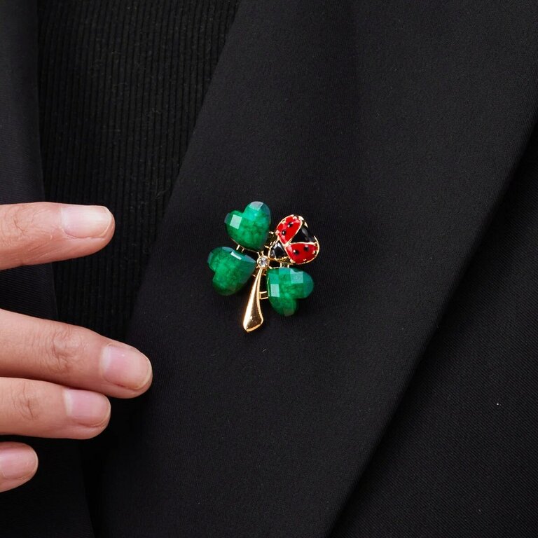 40 Coccinelles En Bois Autocollantes + 60 Trèfles En Feutre - Déco Mariage, DIY - 2 Tailles - Porte-bonheur