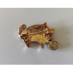 broche chat en cuivre