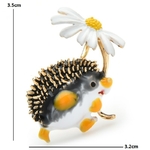 broche herisson fleur