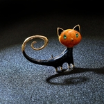 broche chat vintage cuivre