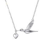 collier colibri coeur