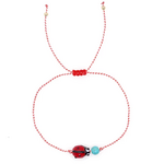 Bracelet fil coccinelle
