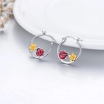 Creoles coccinelle fleur