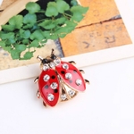 broche animal coccinelle email et strass